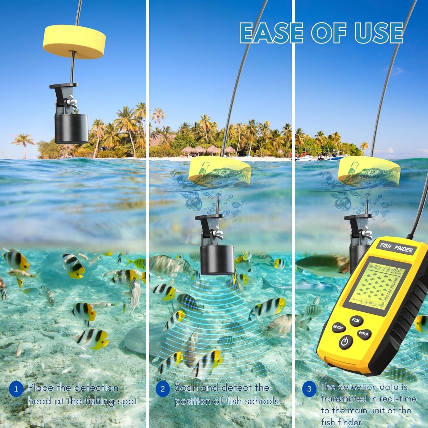 Sonar LCD Fish Finder Fishing Tools Echo Sounder for Fishing
