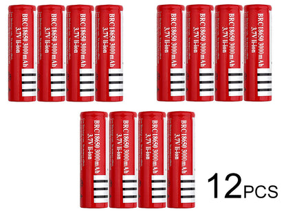 18650 Rechargeable Battery - 12PCS