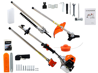 62CC Brush Weed Cutter Saw Hedge Trimmer 4 In 1