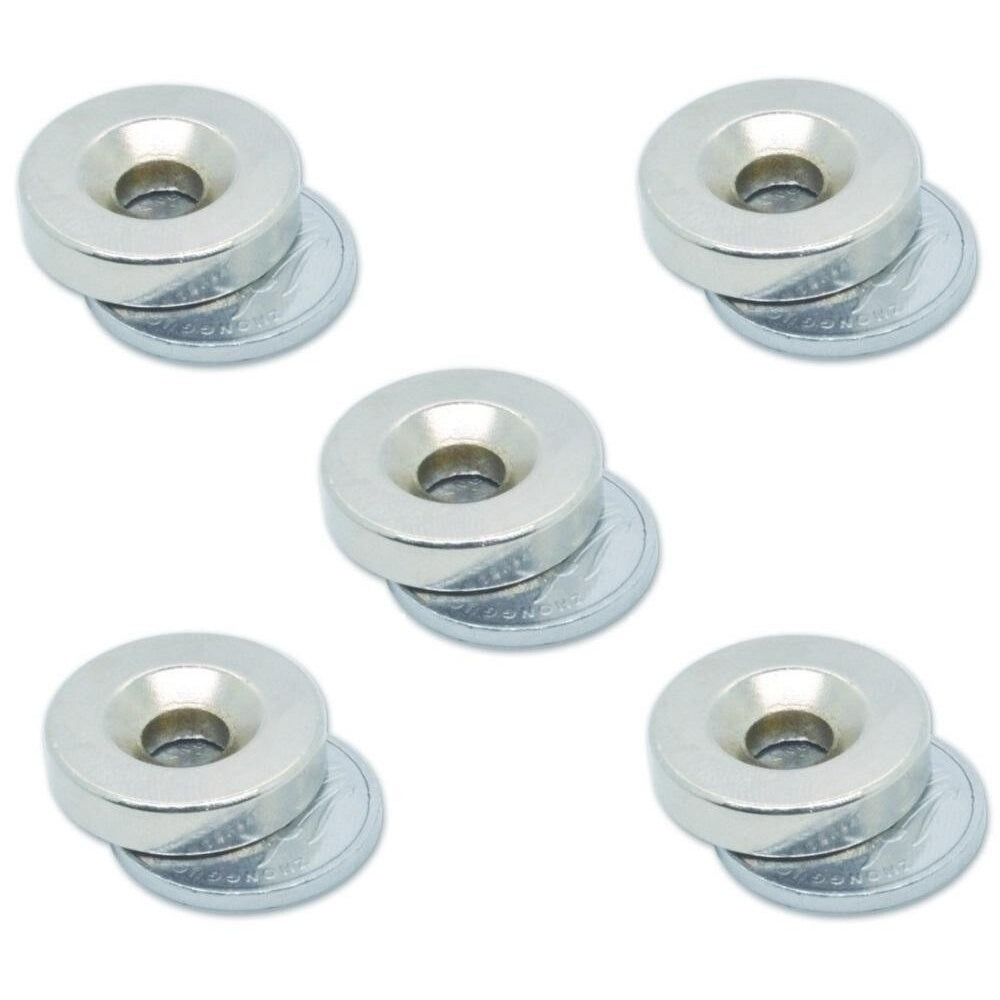 Neodymium Magnets 20mmx 5mm Hole 6mm 5PCS