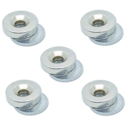 Neodymium Magnets 20mmx 5mm Hole 6mm 5PCS