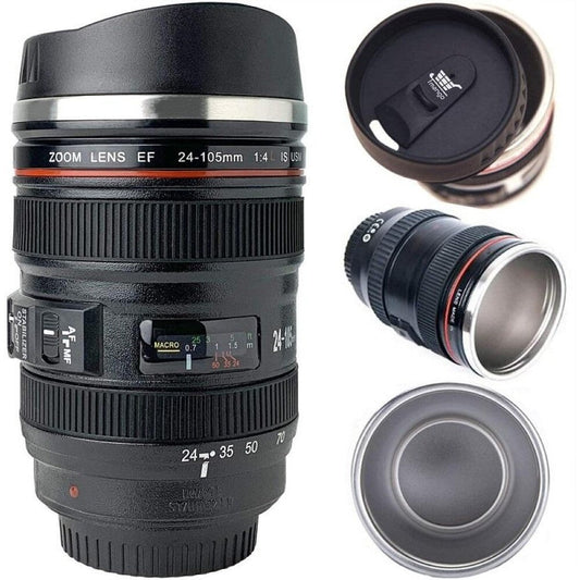 Stainless Steel Lined Camera Lens Mug