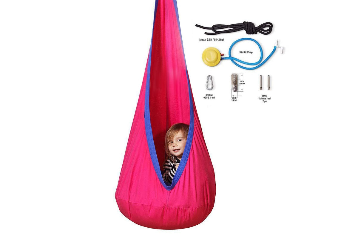 Kids Pod Swing Chair Tent Hanging Seat Hammock (Pink)