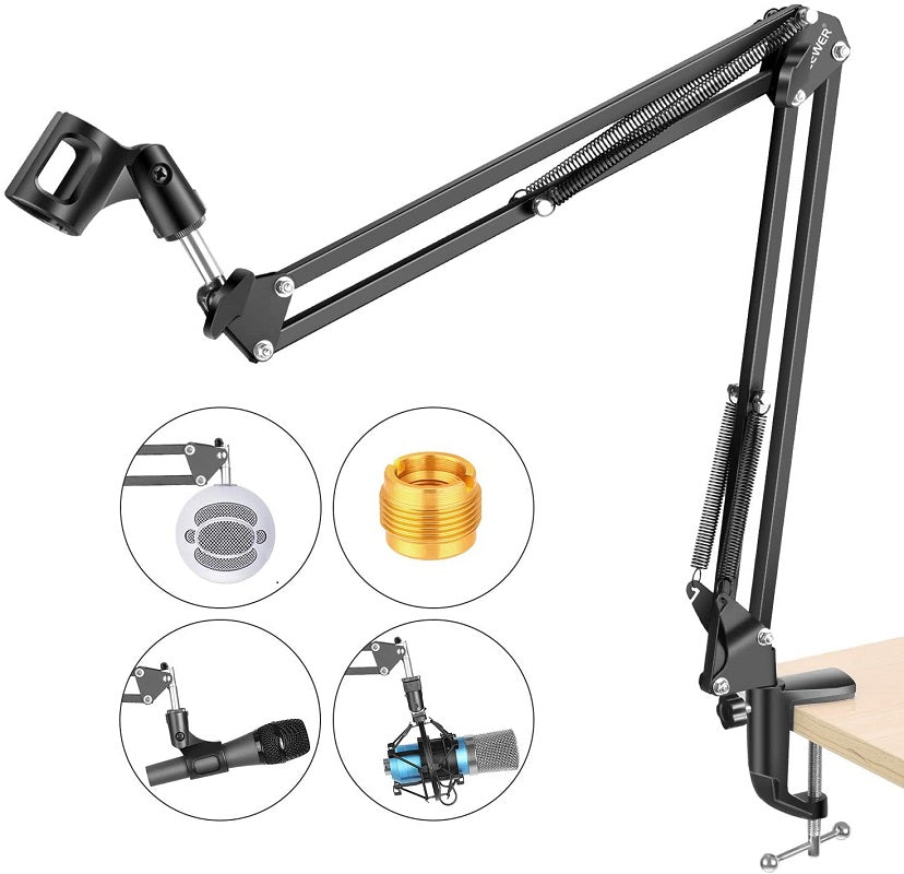 Microphone Boom Arm Adjustable Microphone Suspension Boom Scissor Arm Stand