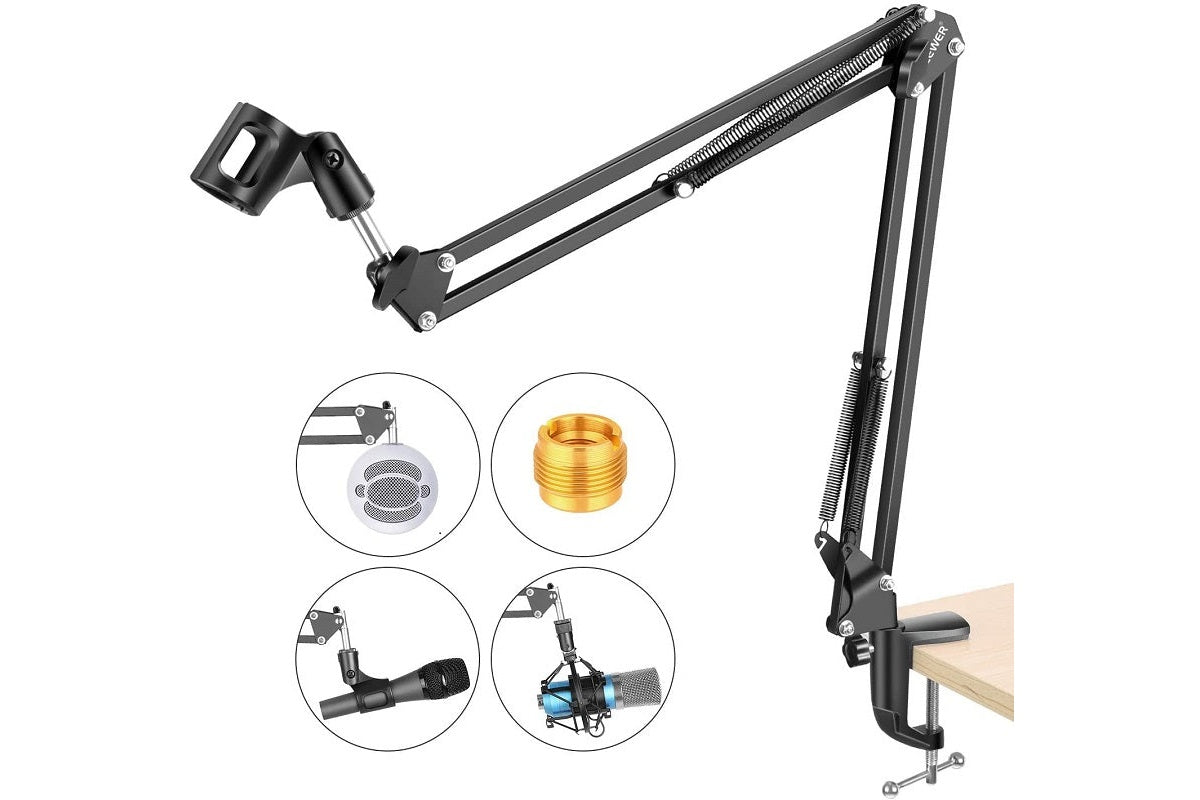 Microphone Boom Arm Adjustable Microphone Suspension Boom Scissor Arm Stand
