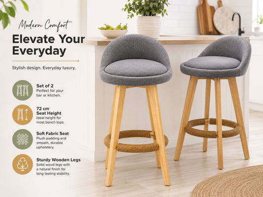 Bar Stools Chair 360 Degree Swivel gray