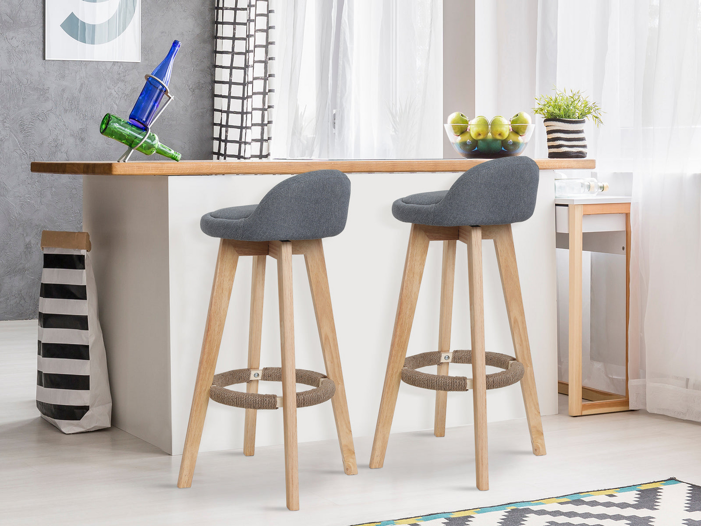 Bar Stools Chair 360 Degree Swivel gray