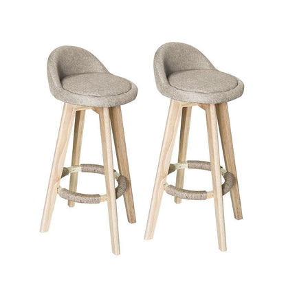 Bar Stools Chair 360 Degree Swivel Beige