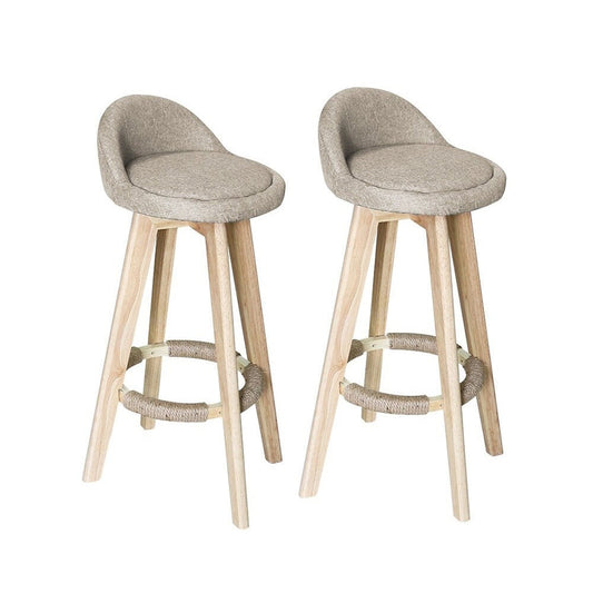 Bar Stools Chair 360 Degree Swivel Beige