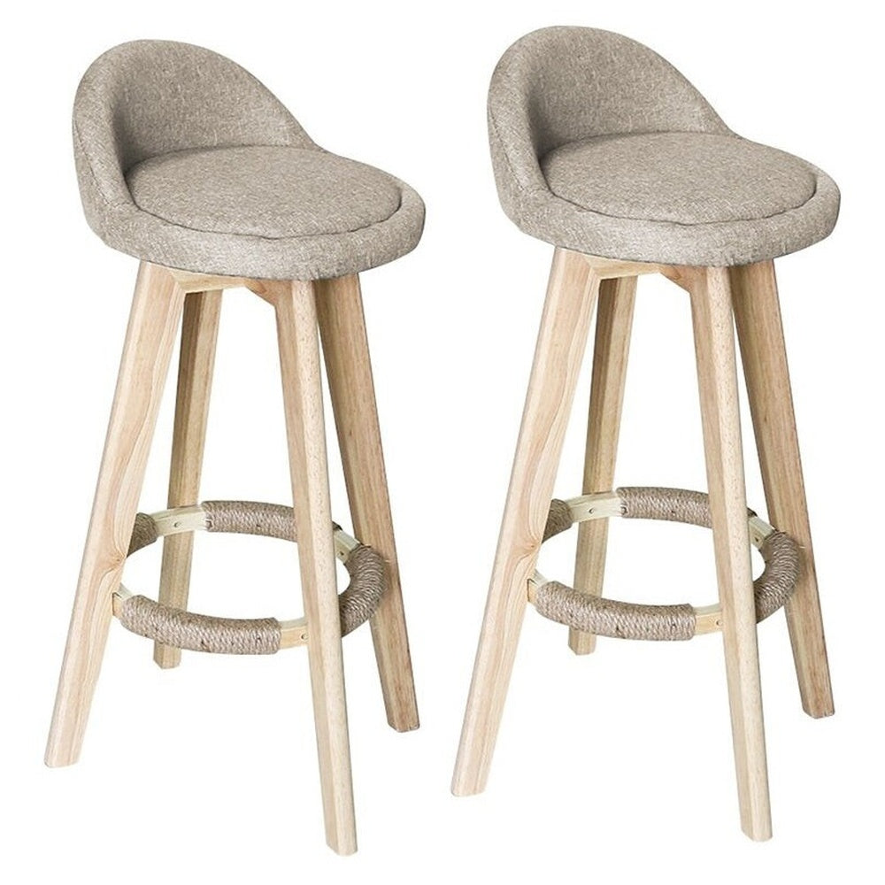 Bar Stools Chair 360 Degree Swivel Beige
