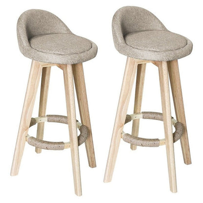 Bar Stools Chair 360 Degree Swivel Beige