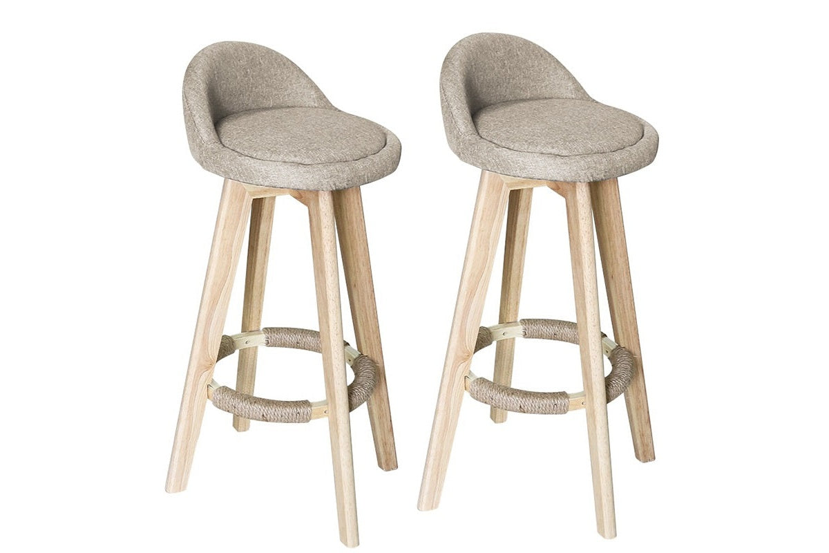 Bar Stools Chair 360 Degree Swivel Beige