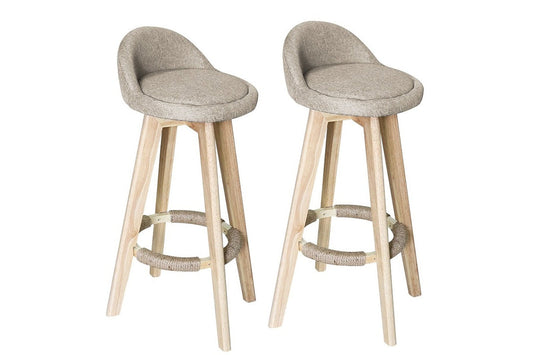 Bar Stools Chair 360 Degree Swivel Beige