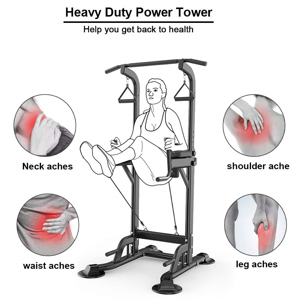 Adjustable Chin Up Pull Up Power Tower Station Workout