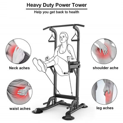 Adjustable Chin Up Pull Up Power Tower Station Workout