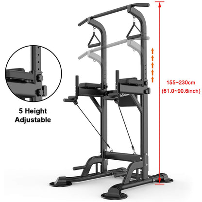 Adjustable Chin Up Pull Up Power Tower Station Workout