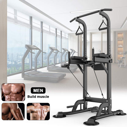 Adjustable Chin Up Pull Up Power Tower Station Workout