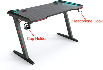 Gaming Desk Table Computer Desk RGB Light 120cm