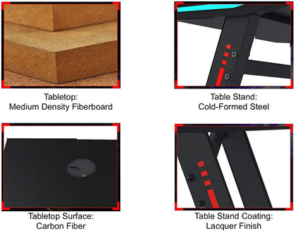 Gaming Desk Table Computer Desk RGB Light 120cm