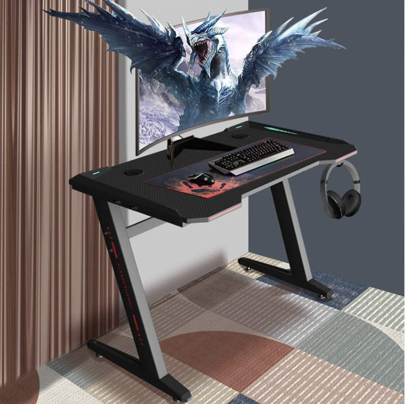 Gaming Desk Table 100CM RGB