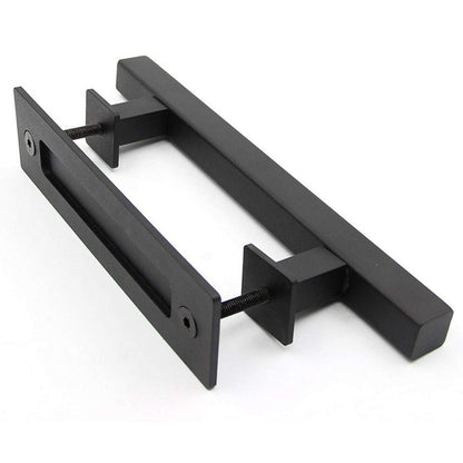 barn door handle square black