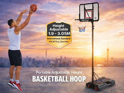 Basketball Hoop with stand height adjustable Hoop 3.05m