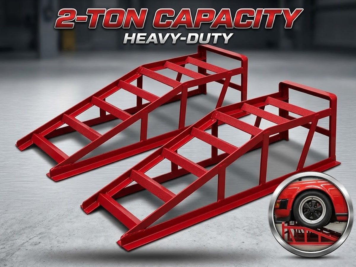 Car Ramps Pair 2000kg Ramp Red