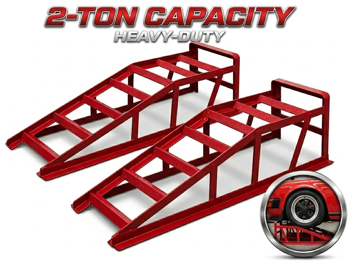 Car Ramps Pair 2000kg Ramp Red