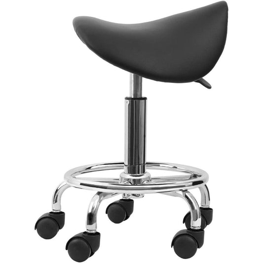 Rolling Saddle Stool PU Leather