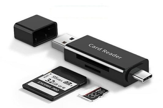 3 in 1 USB-C SD Micro SD Memory Card Reader