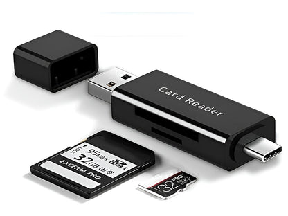 3 in 1 USB-C SD Micro SD Memory Card Reader