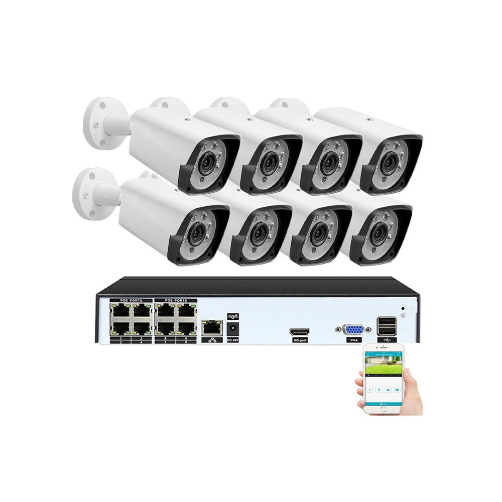 Security Camera System POE Camera CCTV 1TB Storage