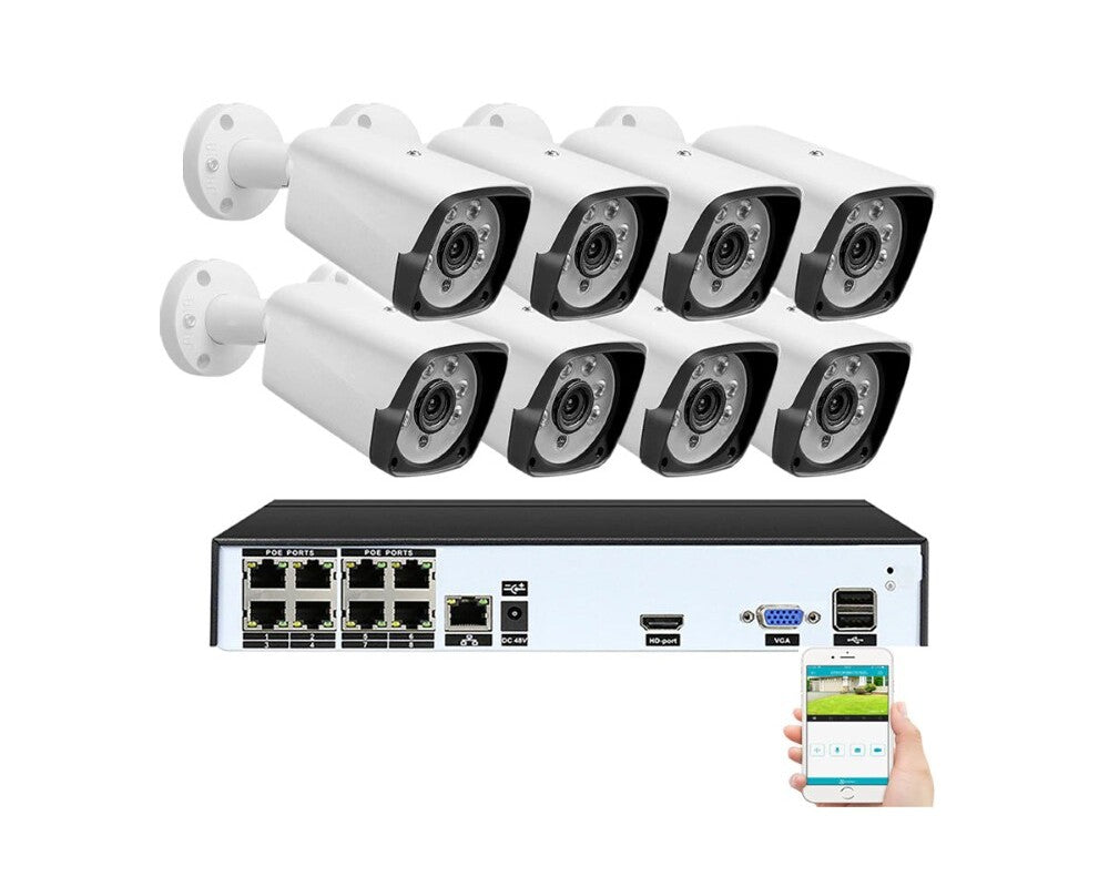 Security Camera System POE Camera CCTV 1TB Storage
