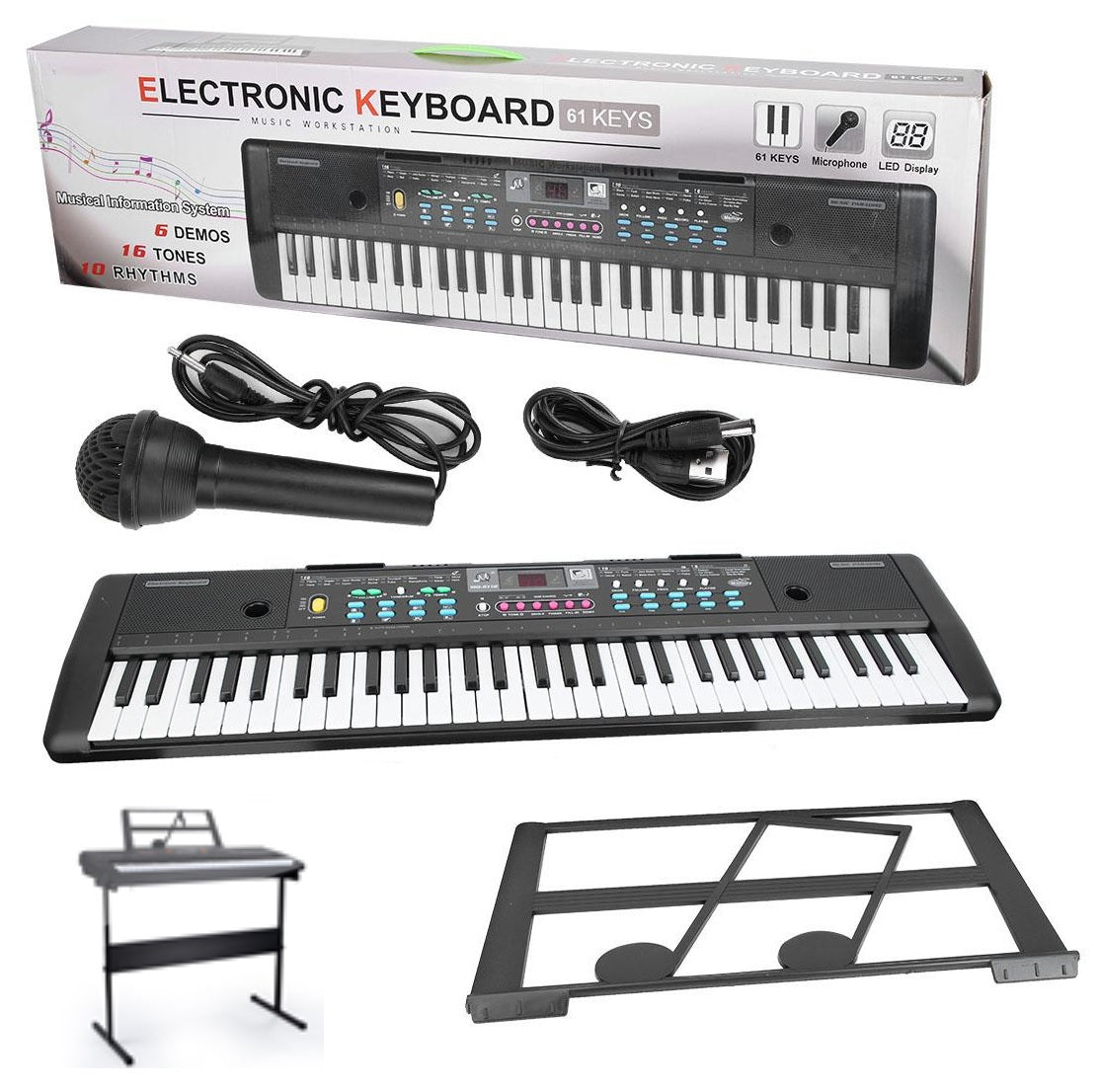Electronic Keyboard Piano and Piano Stand