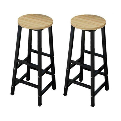 Set of 2 Modern Bar Stools Barstool Metal Legs
