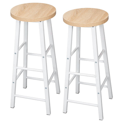 Set of 2 Modern Bar Stools Barstool Metal Legs