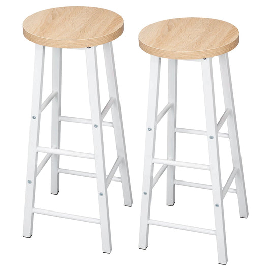 Set of 2 Modern Bar Stools Barstool Metal Legs