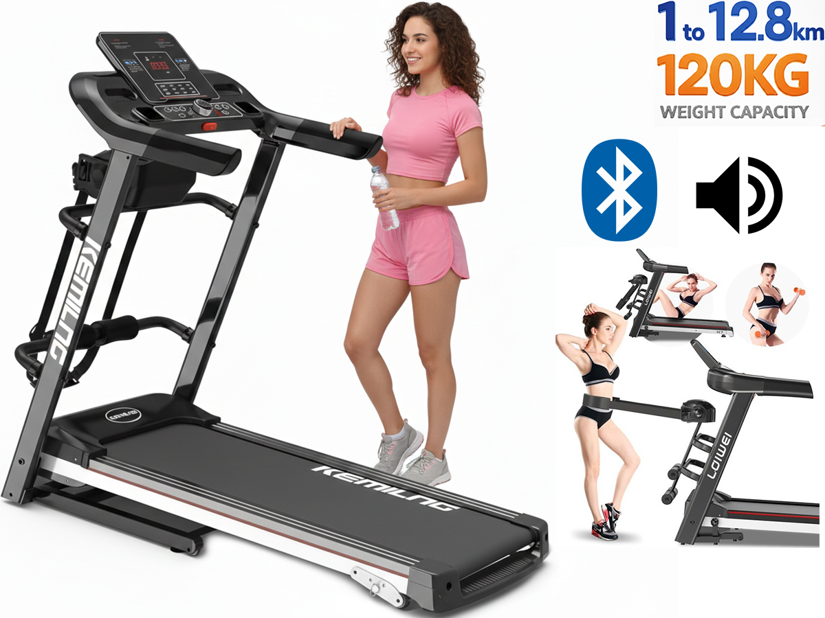 Multifunctional Foldable Treadmill 120 kg Capacity