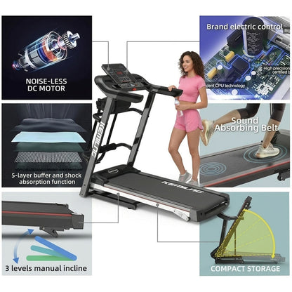 Multifunctional Foldable Treadmill 120 kg Capacity