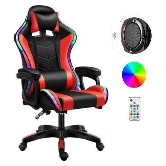 Gaming Chair Office Chair With Foot Rest Racing Chair with Speaker and Light