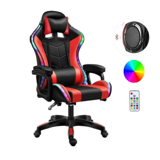 Gaming Chair Office Chair With Foot Rest Racing Chair with Speaker and Light