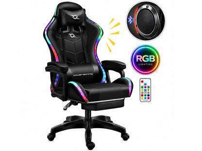 Gaming Chair Office Chair With Foot Rest Racing Chair with Speaker and Light
