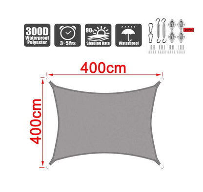 Sun Shade Sail 4m*4m with hardware kit