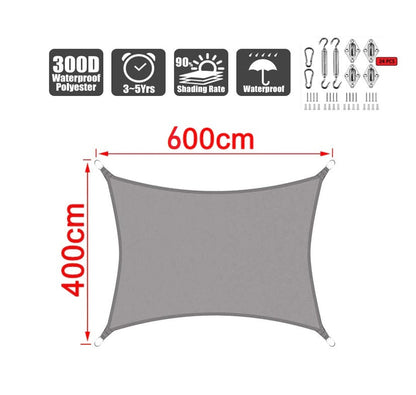 Sun Shade Sail 4m*6m with hardware kit