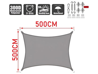 Sun Shade Sail 5m*5m with hardware kit