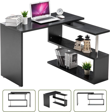 Computer Desk Table with Bookshelf