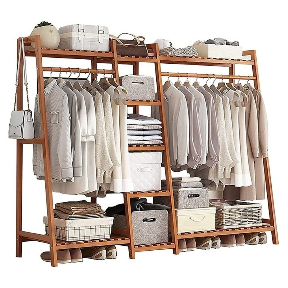 Bamboo Wardrobe Clothes Rack