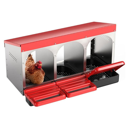 Nesting Box Chicken Hen Roll Away Laying Nest Boxes Chook Brooder 6 Compartment