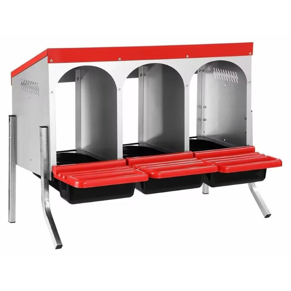 Nesting Box Chicken Hen Roll Away Laying Nest Boxes Chook Brooder 6 Compartment