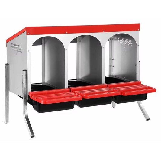 Nesting Box Chicken Hen Roll Away Laying Nest Boxes Chook Brooder 6 Compartment